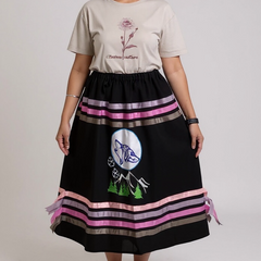 Howling wolf Ribbon Skirt-4