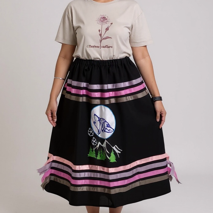 Howling wolf Ribbon Skirt-4