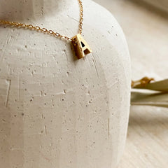 Simple Letter Necklace | Gold Plated | Agaveh-1