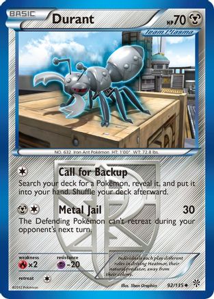 Durant (Team Plasma) (92)/135 - Plasma Storm Reverse Holofoil-1
