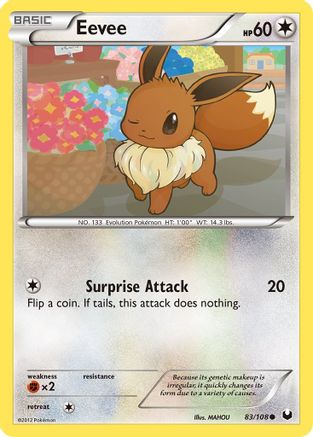 Eevee (83) 83/108 - Dark Explorers Reverse Holofoil-1
