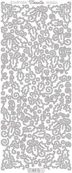 Deco Stickers -Swirls and Holly-1