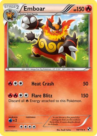 Emboar (19)/114 - Black and White Reverse Holofoil-1