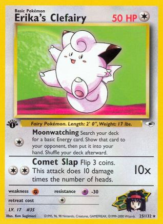 Erika's Clefairy 25/132 - Gym Heroes 1st Edition-1