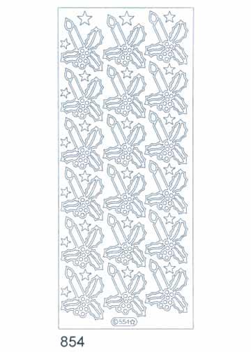 Deco Stickers - Candles with Holly-1