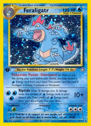 Feraligatr (5)/111 - Neo Genesis 1st Edition Holofoil-1