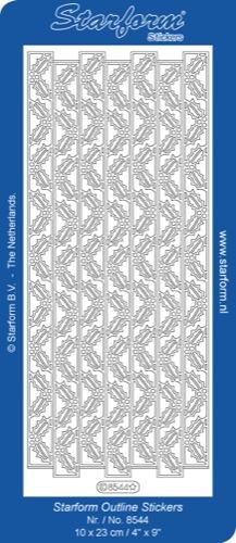 Deco Stickers - Ribbon Border-Holly & Berries-1