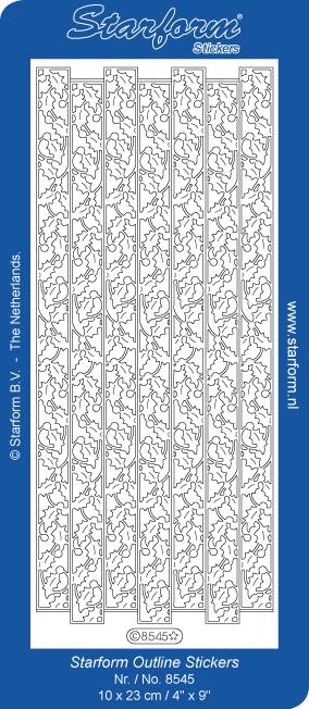 Deco Stickers - Ribbon Border-Holly & leaves-1