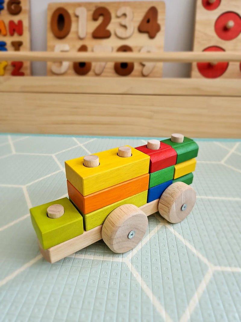 QToysUSA - Stack & Pull Train - Ages 2+-3