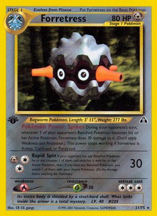 Forretress (21) 21/75 - Neo Discovery 1st Edition-1