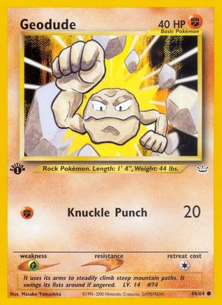 Geodude 44/64 - Neo Revelation 1st Edition-1