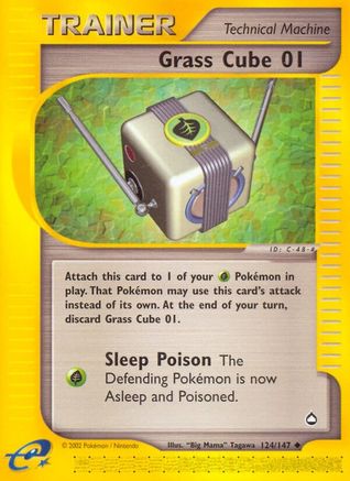 Grass Cube 01/147 - Aquapolis Reverse Holofoil-1