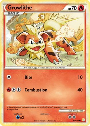 Growlithe 65/123 - HeartGold SoulSilver-1