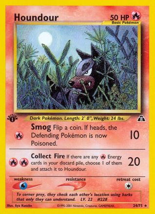 Houndour (24)/75 - Neo Discovery 1st Edition-1