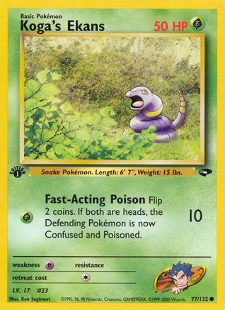 Koga's Ekans 77/132 - Gym Challenge 1st Edition-1