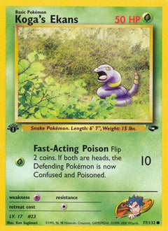 Koga's Ekans 77/132 - Gym Challenge 1st Edition-1
