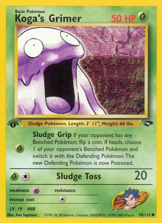 Koga's Grimer 78/132 - Gym Challenge 1st Edition-1
