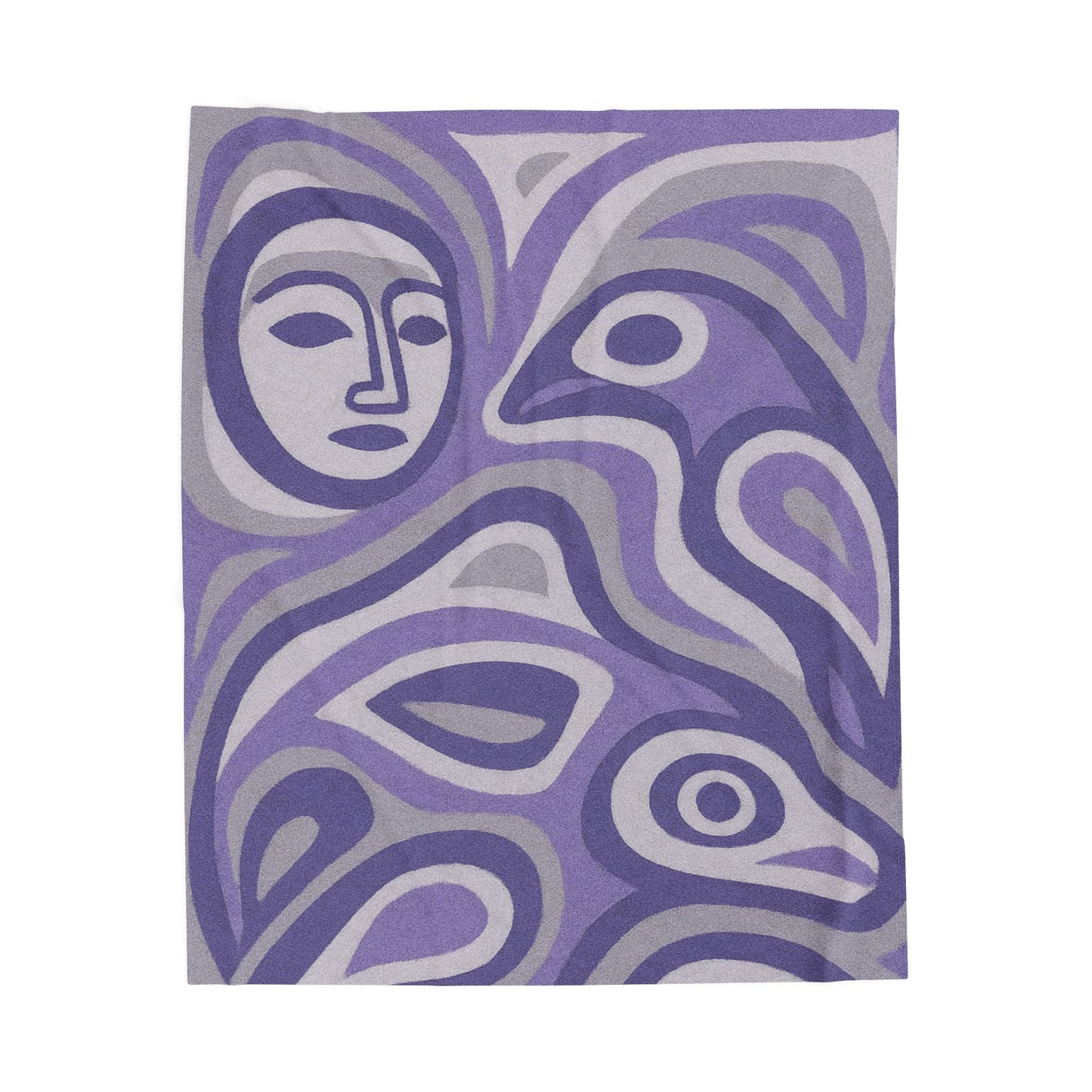 Inuit Design Abstract Velveteen Throw Blanket