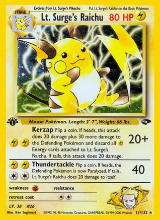 Lt. Surge's Raichu 11/132 - Gym Challenge-1