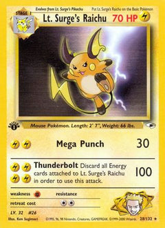 Lt. Surge's Raichu 28/132 - Gym Heroes Unlimited-1