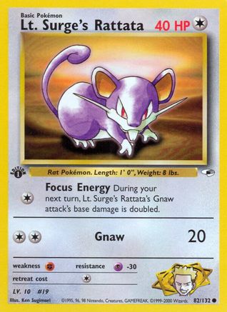 Lt. Surge's Rattata 82/132 - Gym Heroes Unlimited-1