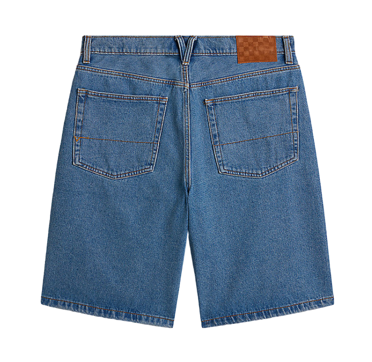 Vans 'Check-5 Baggy Denim' Shorts - Stone Washed Blue (Brown Patch)-2