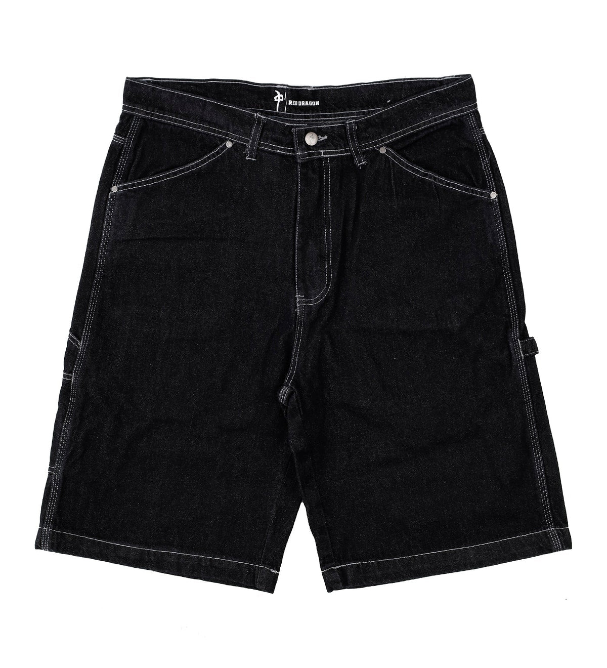 Red Dragon 'Mechanizer' Baggy Jean Shorts - Black-1