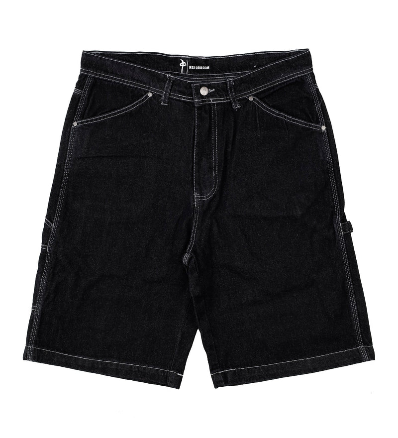 Red Dragon 'Mechanizer' Baggy Jean Shorts - Black-1