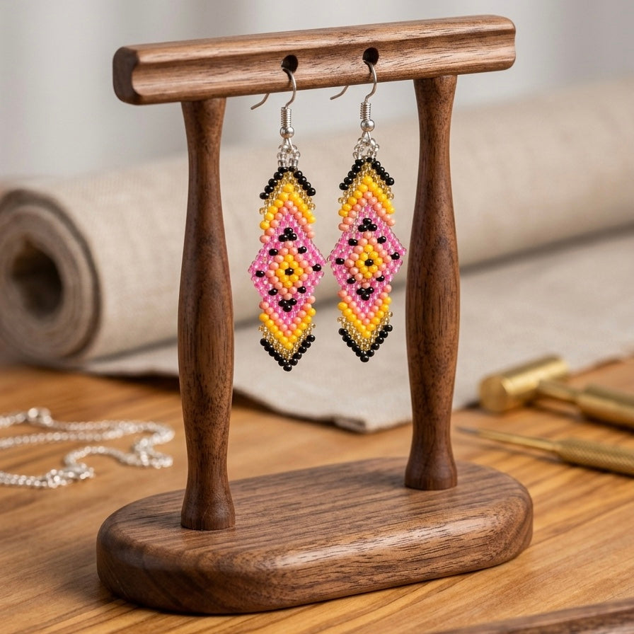 Soul Feather Earrings pink