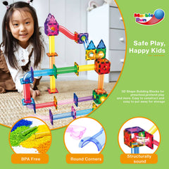 PicassoTiles - PicassoTiles Magnetic Marble Run Set: 70-Piece Set - Ages 3+-8