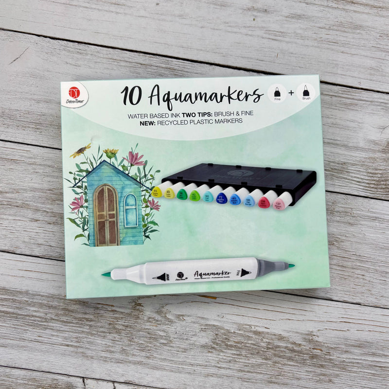 Feutres Aquamarkers Decotime - Couleurs Végétales Vives-1