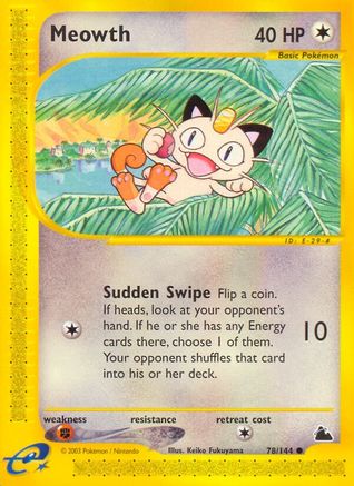 Meowth/144 - Skyridge Reverse Holofoil-1