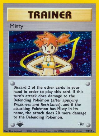 Misty (18) 18/132 - Gym Heroes 1st Edition Holofoil-1