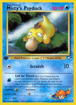 Misty's Psyduck 54/132 - Gym Heroes 1st Edition-1