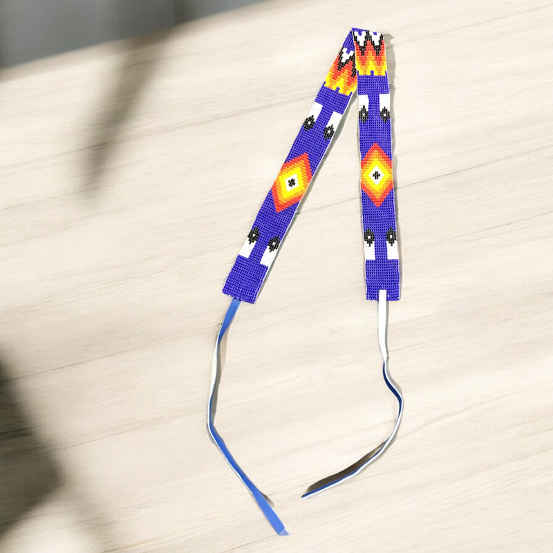 Beaded Dark Blue Hatband-1