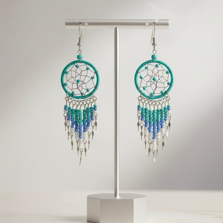 Turquoise Dreamcatcher Dangles-2