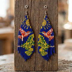 Blue Sky Dancer Beaded Earrings-6