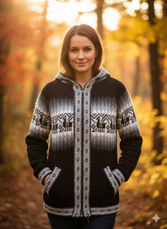 Unisex Alpaca Black Sweater-2