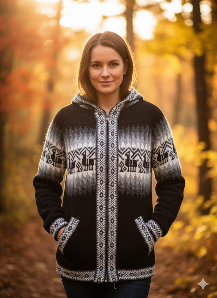Unisex Alpaca Black Sweater-2