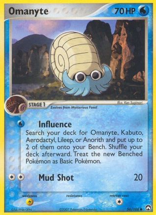Omanyte 56/108 - Power Keepers Reverse Holofoil-1