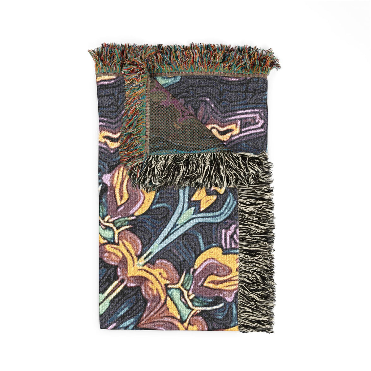 Bohemian Mosaic Woven Blanket — Vintage Tile Medallion Blanket Throw-9