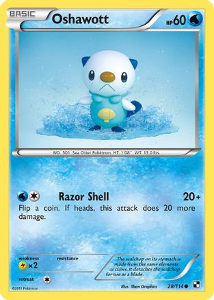 Oshawott (28) 28/114 - Black and White-1