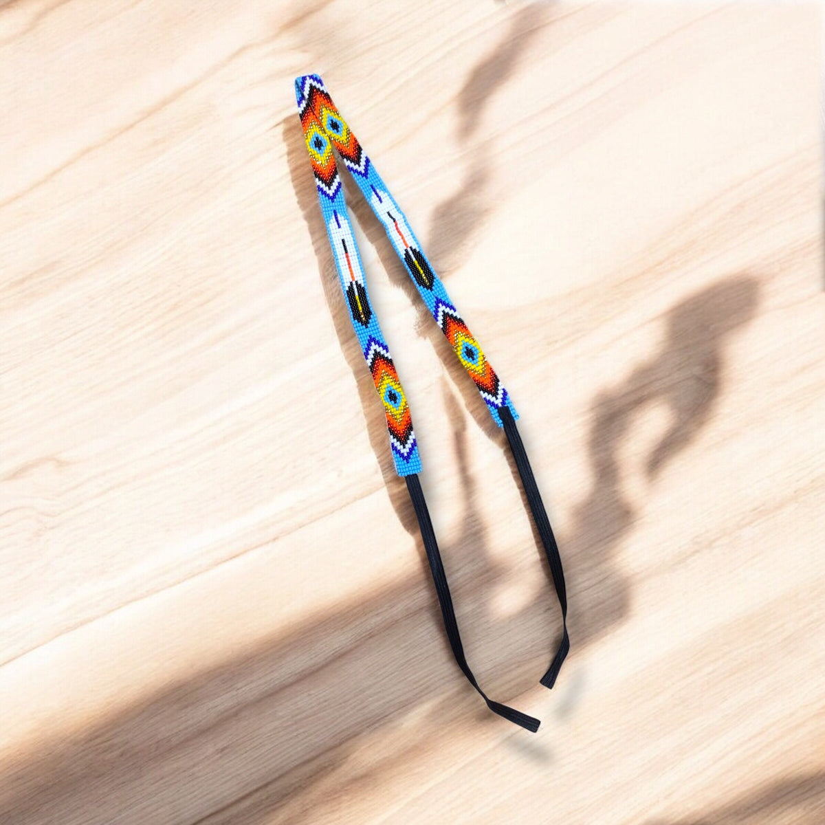 Sky Blue Handmade Beaded Hatband-2