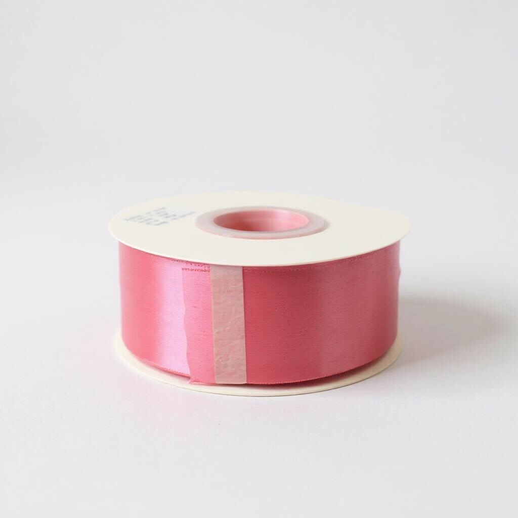 Satin Ribbon Double Face-Neon Pink #159- 3.8 cm Wide-1