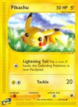 Pikachu 124/165 - Expedition Reverse Holofoil-1