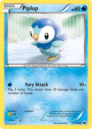 Piplup 27/108 - Dark Explorers Reverse Holofoil-1