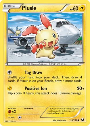 Plusle 39/108 - Dark Explorers Reverse Holofoil-1