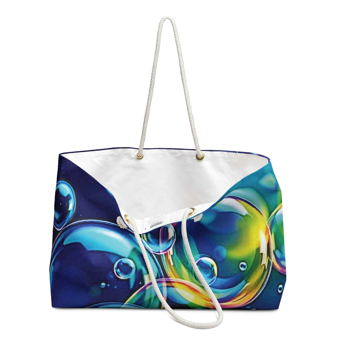 Colorful Soap Bubbles Weekender Bag | Vibrant Bubble Print Large Tote Bag-5