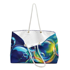 Colorful Soap Bubbles Weekender Bag | Vibrant Bubble Print Large Tote Bag-5