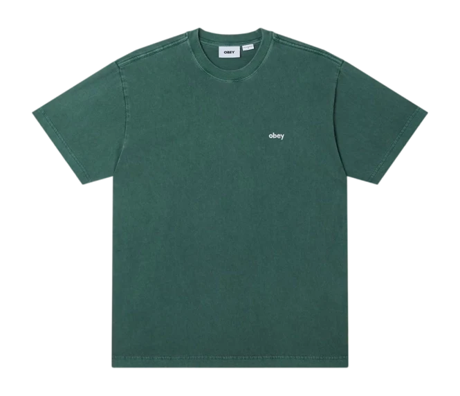 Obey 'Lowercase Pigment' Heavyweight Tee - Pine Needle-1